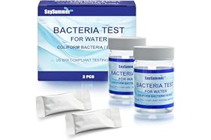 SAYSUMMER Drinking Water Bacteria Test Kit: 2 Tests Detecting Coliform E coli Bacteria - at Home Well Water Testing Kits for Drinking Water Pool Hot Tub Aquarium and More