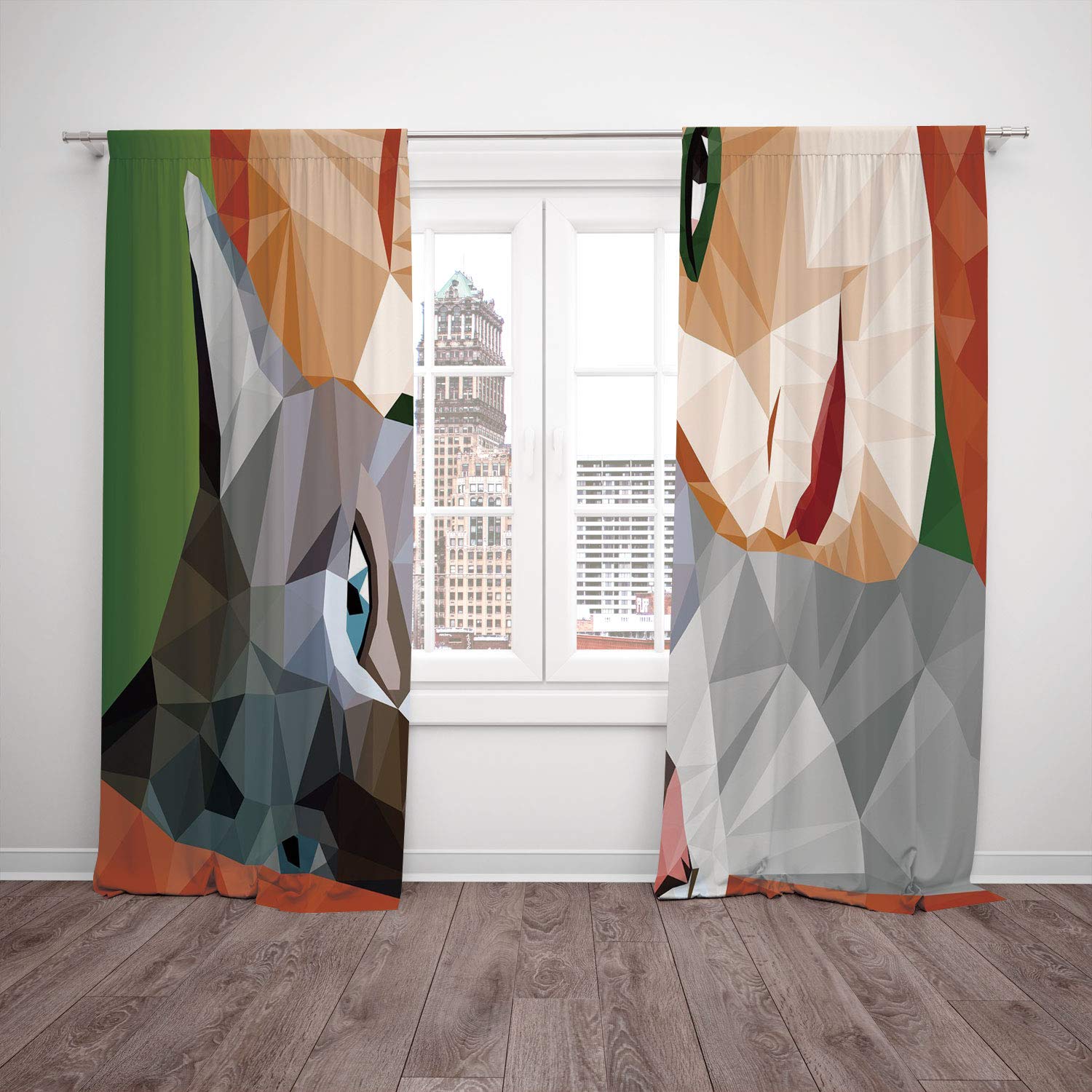 Thermal Insulated Blackout Window Curtain Animal Decor