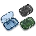 3 Pack 3 Compartment Pill Box, Moisture Proof Pill Case, Travel Pill Organizer for Pocket Purse, Daily Portable Medicine Vitamin Box, Fish Oil Box, Supplement Box