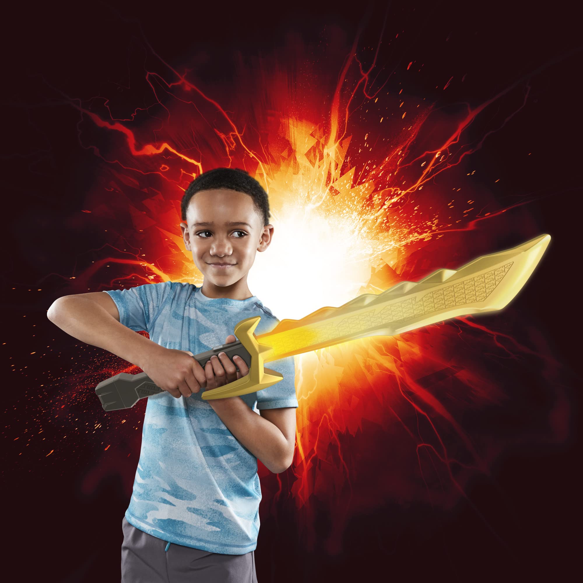 Power Rangers Dino Fury Megafury Saber, Toy Sword with MotionActivated