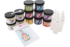S&S Worldwide Color Splash Tie Dye Kit With 8 Permanent Colors, Soda Ash, Squeeze Bottles - Colorfast, No Fade - Cold Water Tie Dye Powder, Bulk Party Set for Large Groups, Makes Up To 1000 Projects