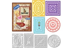 ACRNIGHEET 4 PCS Backgrounds Frame Metal Cutting Dies for Scrapbooking Multiple Styles Die Cuts for Card Making Circle Rectangular Metal Embossing Templates for Journal Paper Crafting Decor