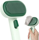 Aumuca Cat Brush for Long or Short Haired Cats Forest Green De-Shedding Tool