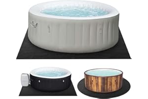 TIXANF 100x100 Inch Hot Tub Mat, Inflatable Hot Tub Mat, Large Washable Floor Protection Mat, Portable Spa Pool Accessories, Waterproof Non-Slip Underlining Absorbent Spa Pool Floor Base Protection
