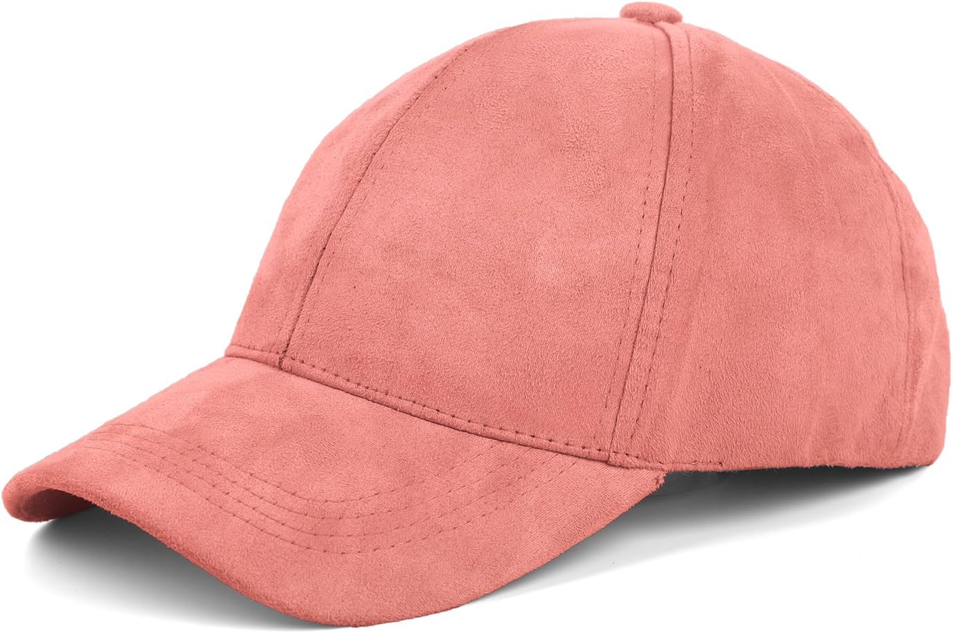 JOOWEN Unisex 6 Panels Faux Suede Baseball Cap Solid Adjustable Sports Visor Hat