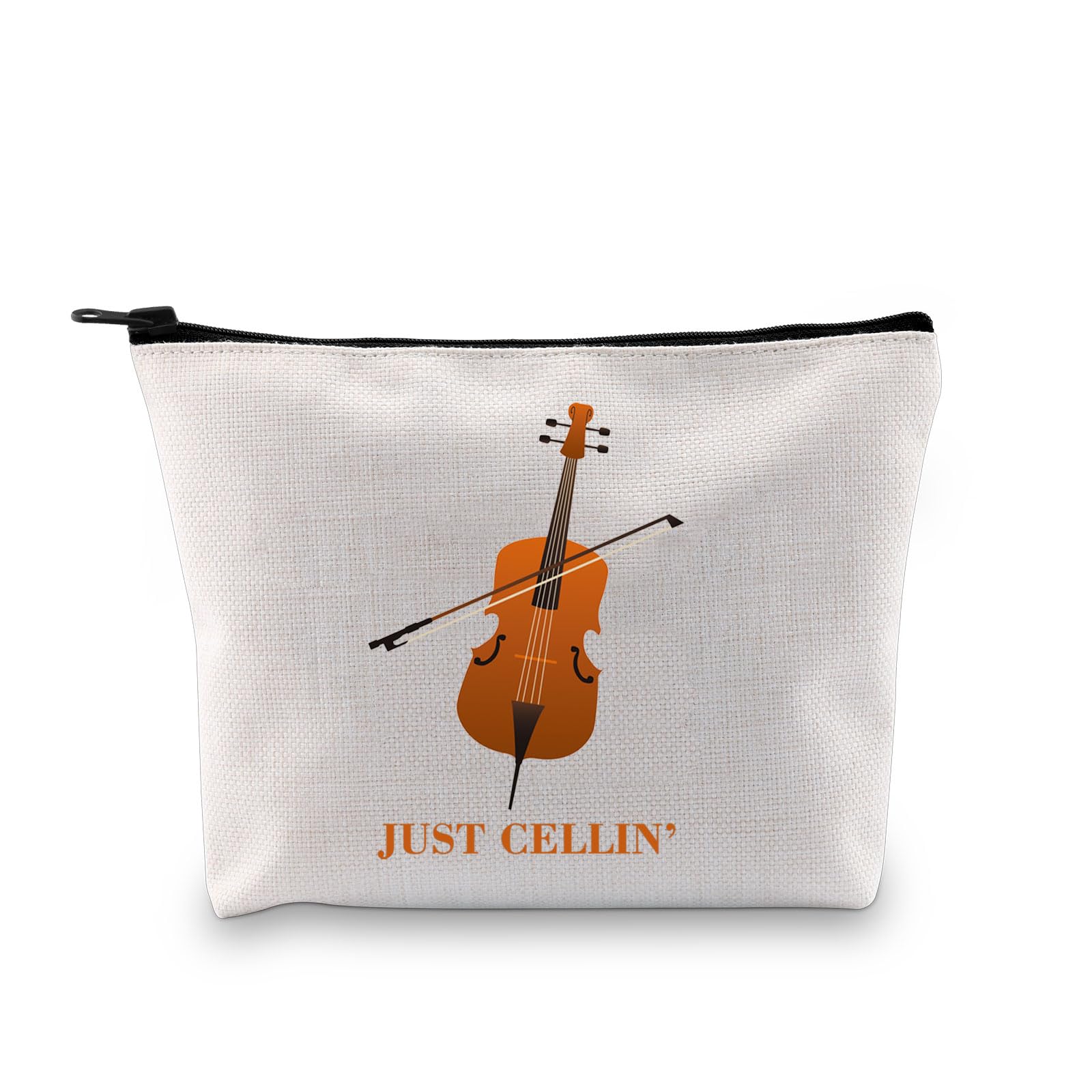 PLITI Cello Gift Cello Player Gift Cello Music Teacher Gifts Just Cellin’ Funny Cello Makeup Bag Cellist Musician Gift (Just cellin bagU)
