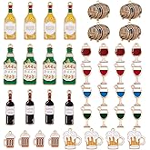 PH PandaHall 40pcs 10 Styles Cute Enamel Charms Beer Wine Key Chain Pendants Drink Charms Alloy Charm Bag Pendants for Earrings Necklace Jewelry Keychains Making Party Favor Club Gifts 0.75~1.5 Inch