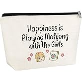 Mahjong Gift for Mahjong Lover Mahjong Lover Gift Christmas Gift for Women Makeup Bag Mahjong Player Gift Retirement Gifts Birthday Thanksgiving Gifts for Grandma Mother Zipper Purse Travel Pouch