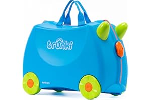 Trunki Ride-On Kids Suitcase | Tow-Along Toddler Luggage | Carry-On Cute Bag with Wheels | Kids Luggage and Airplane Travel Essentials: Terrance Boy Blue