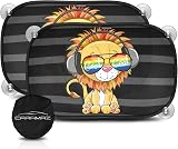 CARAMAZ Car Window Shades for Baby 48x30 cm Lion Design Pack of 2