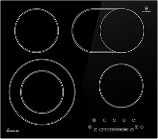 KKT KOLBE Glaskeramikkochfeld 59cm (Autark / 6,6kW / 15 Stufen / 4 Zonen/Rahmenlos/Zweifach-Zone/Touch-Slider/Bräter-Zone/Automatik-Timer) KFS59RL
