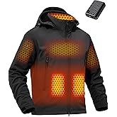 Wulcea Graphene Heated Soft Shell Jacket for Men 12V 18400mAh Large Capacity