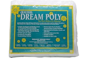 Quilters Dream Queen Size Poly Batting - USA-Made Quilt Batting for DIY Craft (Thin 108”x93”)