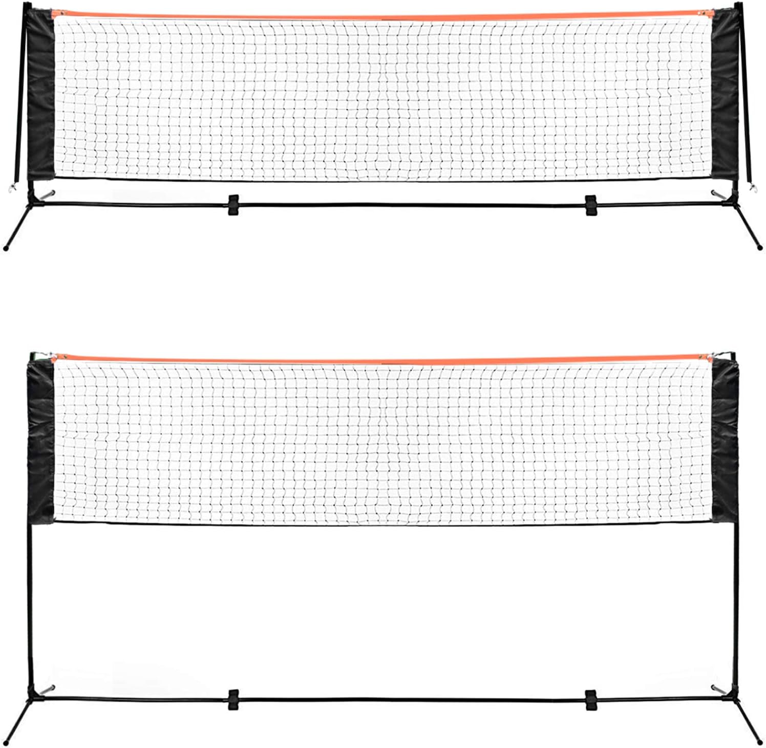 ORIENTOOLS Badminton Tennis Net Set, Portable Sports Set with Poles Carrying Bag for Kids Volleyball Pickleball Indoor, Outdoor, Beach, Backyard (Black, 10ft 14ft 17ft) : Sports & Outdoors