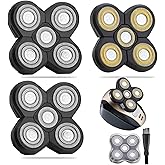 FOXSONIC 3 Pcs 5 Blades Universal Head Shaver replacement Heads for Head Shaver, Compatible mainstream shaver brands, head shaver replacement blades, Electric shaver replacement heads