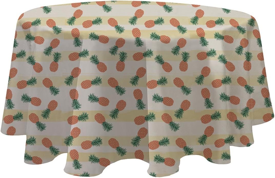 Summer Sol 60''x60'' Round Tablecloth Island Pineapples