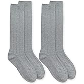 Jefferies Socks girls Rayon Derived from Bamboo School Uniform Ribbed Knee High Socks 2 Pair Pack
