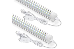 CNSUNWAY LIGHTING CNSUNWAY 2FT LED Shop Light, 24W 5000K Utility T8 LED Light Fixture, 3100LM Super Bright, D Shape, High Output, Linkable Tubes Lights for Room, Garage, Workbench, Plug and Play, 2 Pack