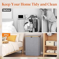 Lifewit 160L Double Laundry Hamper with Lid, Extra