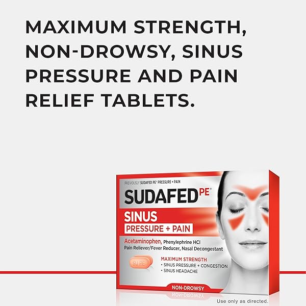 SUDAFED PE PRESSURE + PAIN MAXIMUM STRENGTH CAPLETS FOR ADULTS 24 EA (PACK OF 4)