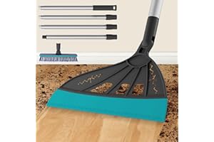 INPACK Magic Broom, Squeegee Broom for Floor Cleaning, Multifunctional Floor Squeegee with Adjustable Aluminum Handle, 60'' Magic Silicone Broom for Glass, Fine Dust, Pet Hair, Liquids (Smoky Gray)
