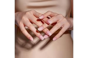 DANNI & TONI Semi Cured Gel Nail Strips French Ombre (in The Mood for Love) Pink White Gradient Nail Strips 28 Stickers Gift for Women