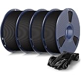 SUNLU High Speed PETG Filament 1.75mm, Black, 4KG Bundle, 4-Pack | 30 - 600mm/s Print Range, 3D Printer Filament Bundle, Rapid PETG, Matte Finish, Fit Most FDM Printers, Bambu Labs Printer etc