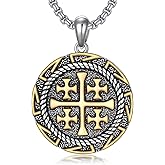 MEIDERBO Jerusalem Cross Necklace for Men Women 925 Sterling Silver Jerusalem Cross Pendant Celtic Cross Jewelry for Birthday Christmas