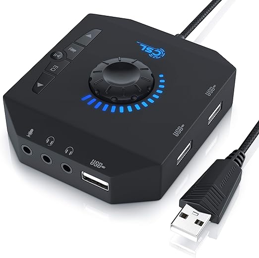 CSL USB Soundcard external USB Sound card with volume control USB