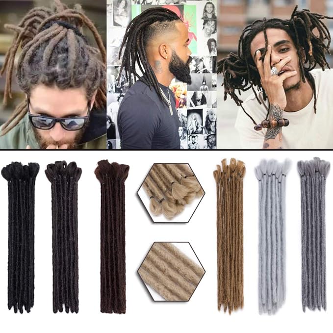12" Soft Dreadlocks Hair Extensions for Men 15 strands