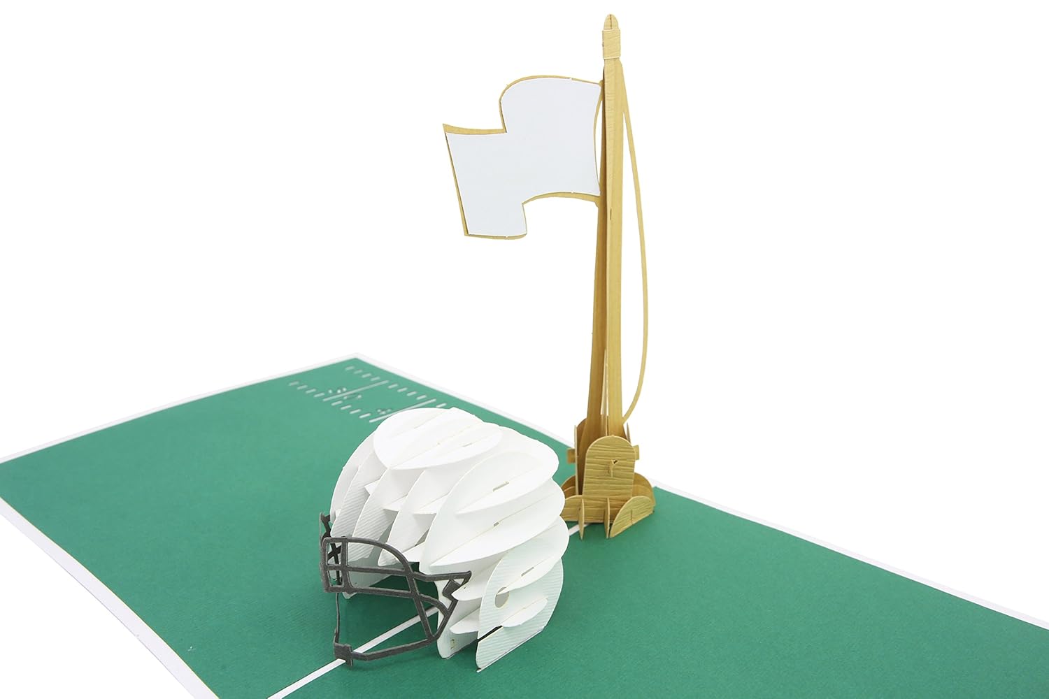 PopLife Football Field and Helmet Pop Up Card for All Occasions - Birthday Card for Dad, NFL Gift, Football Gift, Retirement Card - Fold Flat for Mailing - NCAA, Congratulations, Coach Gift, Thank You