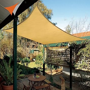 Amazon De Mia Home Sonnenzelt Schattensegel Dreieck Rechteck Sonnenschutz Sonnen Segel Schattensegel Beschattung Awnings Markisen Rechteck 4x3m Sand