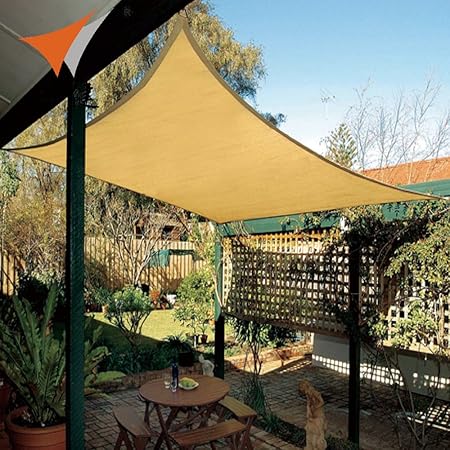 Golden Tulip Sun Segel Garten Sonnensegel Dreieck Uv Outdoor Shelter Sonnenschutz 4 X 3 M Sand 26471 M Amazon De Garten