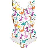 ALISISTER Toddler Little Girls Swimsuit Ruffle Bathing Suit One Piece Swimsuit Summer Swimwear 2-7 Years
