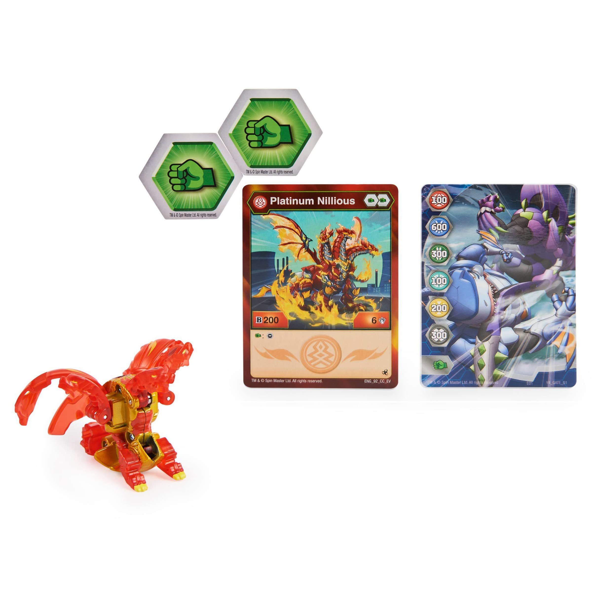Bakugan Evoluzioni 2022 Serie Platinum Die-cast Elemental Rare Pyrus Blitz Fox