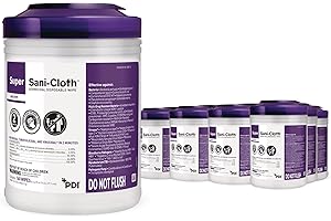 PDI Super Sani-Cloth Germicidal Disposable Wipe, Hospital Grade Disinfection, 160 Large 6" x 6.75" Wipes Each, Case of 12 Canisters