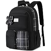 VANKANY Laptop Backpack for Women College Students, Kids School Backpack Bookbag for Highschool Teen Girls Mochilas para Mujer, Black