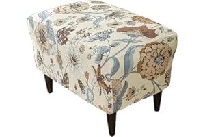 KRFOONN Ottoman Slipcovers Stretch Rectangle Footrest Stool Covers Printed Ottoman Cover for Foot Stool Furniture Protector with Non Slip Elastic Bottom (06, XX-Large)