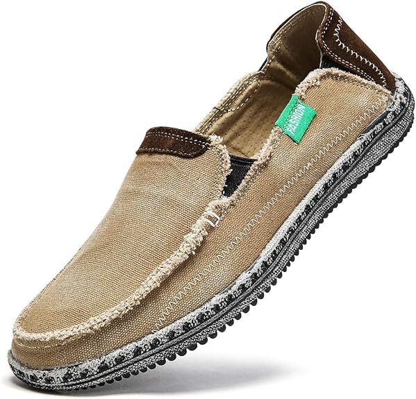 Mens Deck Shoes Slip On Penny Loafer Canvas Boat Shoe Non Slip Flat