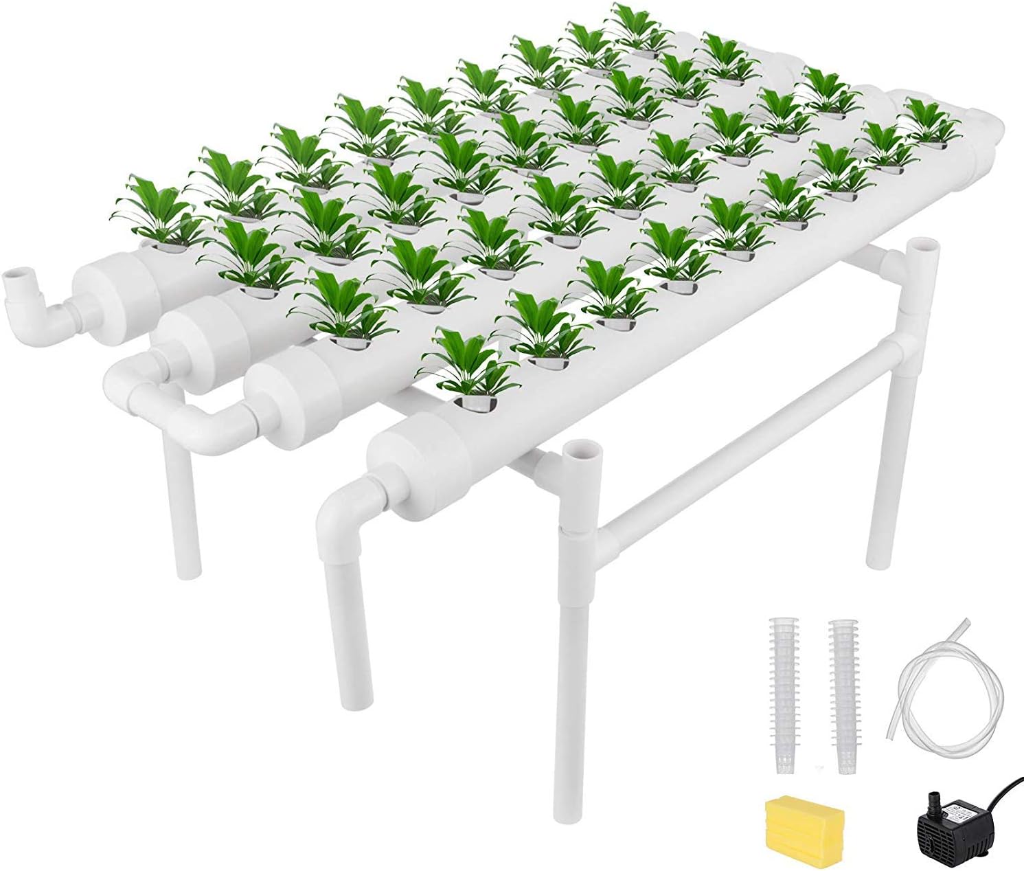 TOPQSC Hydroponic Grow Kit 36 Sites 4 Pipes Hydroponic Planting Equipment Soilless Cultivation Ebb and Flow Deep Water Culture Hydroponic Growing System For Home Balcony Garden Grow Kit