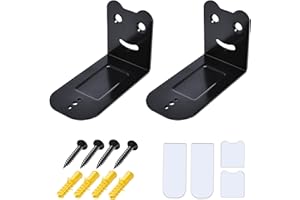 Suixing Sound Bar Wall Mounts Universal Soundbar Wall Mount Bracket Kit for Most of Soundbars Wall Mount Shelf Mounting Brackets, Black 3.54”