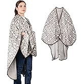 forestfish Wearable Blanket Poncho With Pockets, Fleece Shawl Wrap Blanket For Men And Women Soft Warm