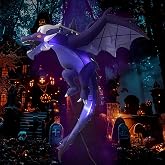 6.2FT Halloween Inflatable Dinosaur Decor with LED Lights | Scary Flying Dragon Flame Decoration for Outdoor Yard, Party, Halloween Decorations – Includes Blower,Stakes & Wind Ropes