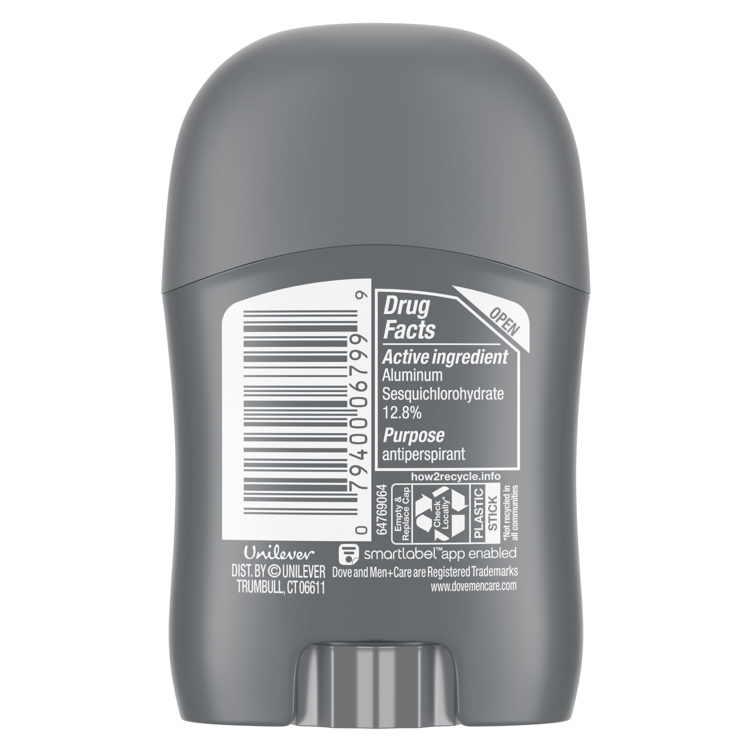 DOVE MEN + CARE Antiperspirant Deodorant Stick Clean Comfort 72-Hour Sweat & Odor Protection Antiperspirant for Men With 1/4 Moisturizing Cream 0.5 oz