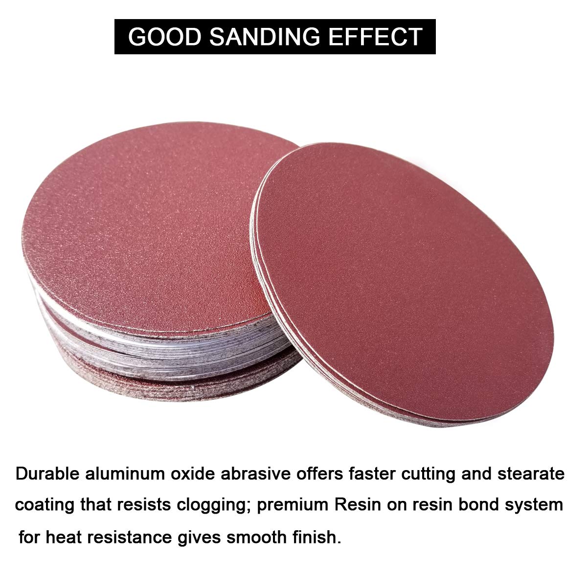 Sackorange 60 PCS 6-Inch NO-Hole PSA Aluminum Oxide Sanding Disc, Self Stick(10 Each of 80 100 120 180 240 400): Industrial & Scientific