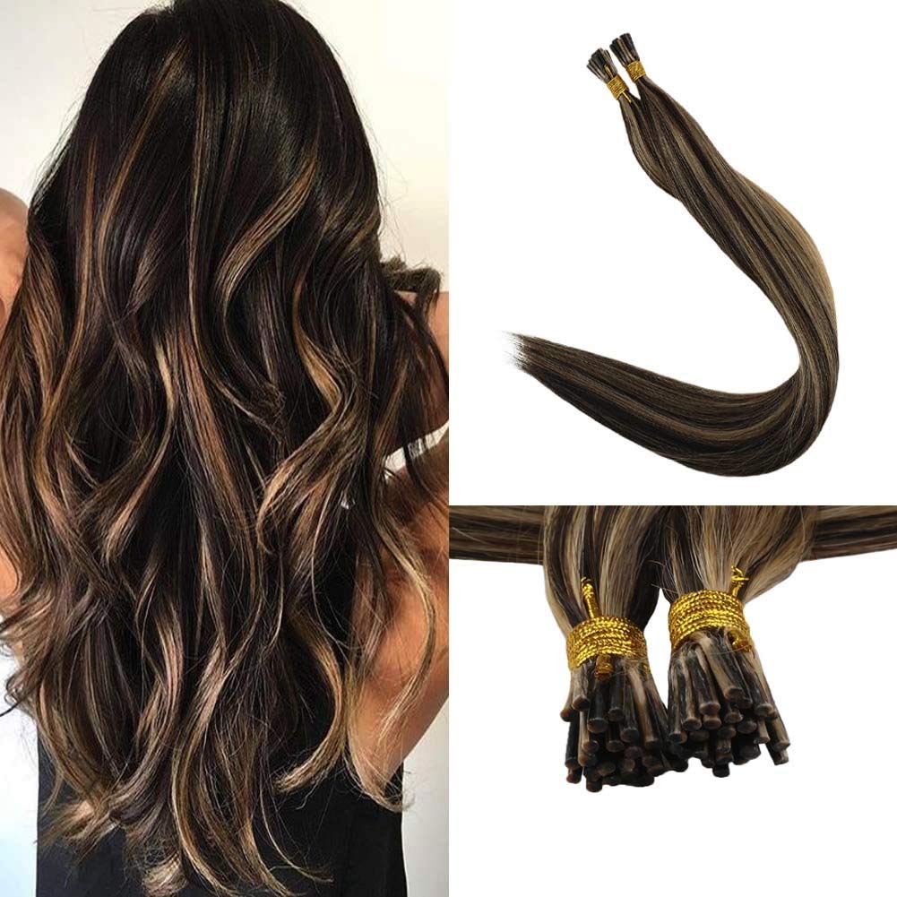 Amazon Com Full Shine I Tip Fusion Hair Extensions 18 Highlights
