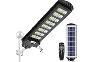 Mokot 800W Solar Street Lights Outdoor Waterproof, 672 LED Solar Outdoor Lights Solar Powered Dusk to Dawn, Endurance LED Solar Lights with Motion Sensor Solar Parking Lot Lights for Stadium, Yard