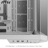 MSI MAG PANO 100L PZ White ATX PC Case with USB 20Gbps Type-C view 6