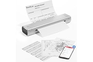 Zoolion Portable Printers Wireless for Travel, M08F Bluetooth Thermal Printer, Wireless Inkless Portable Printer, Travel Printer Supports 8.5" X 11" Thermal Paper, Mobile Printer for Office, Home