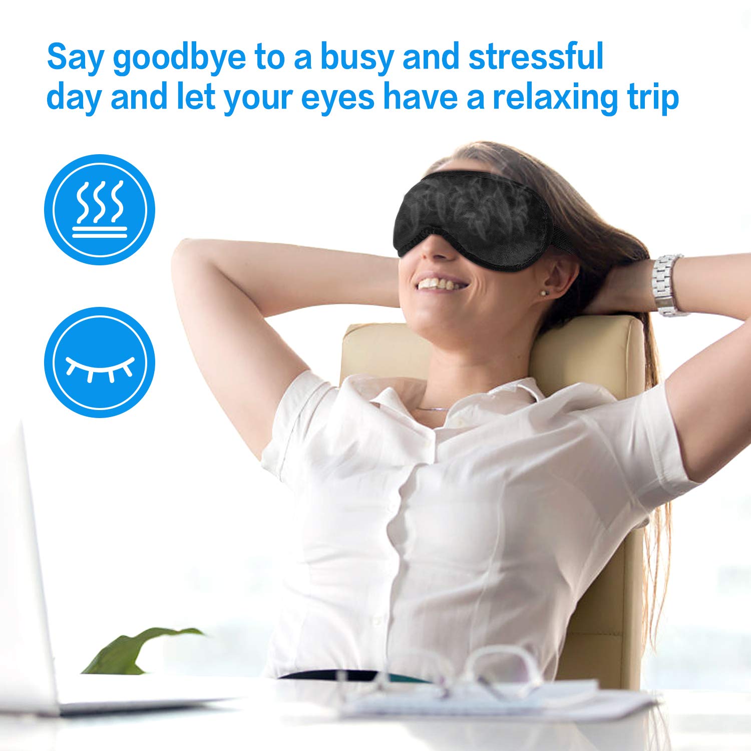 Heated Eye Mask for Dry Eyes, Natural Material Hot Eye Compress Heat Eye Mask for Blepharitis, Dry Eye, Eye Fatigue